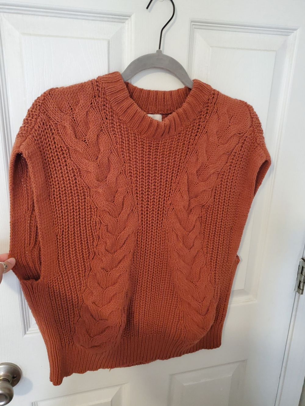 A New Day Cable Knit Sleeveless Sweater Vest in Rust - Picture 3 of 5